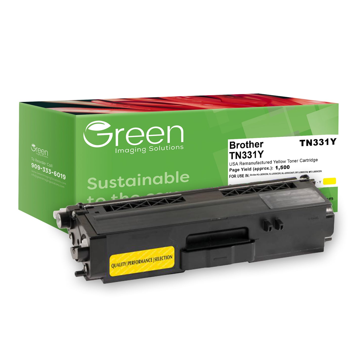 Green Imaging Solutions USA Remanufactured Yellow Toner Cartridge for Brother TN331