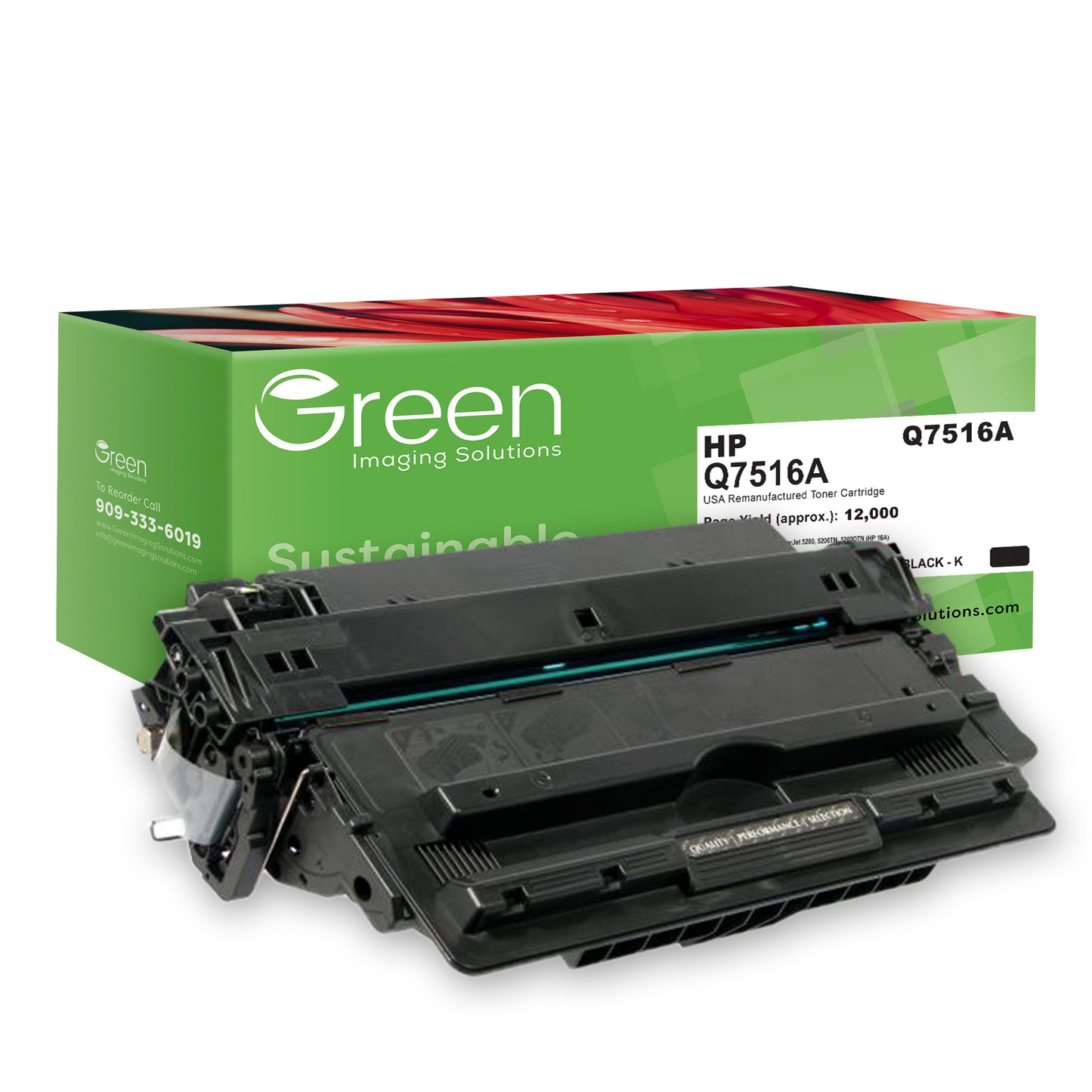 GIS USA Remanufactured Toner Cartridge for HP Q7516A (HP 16A)