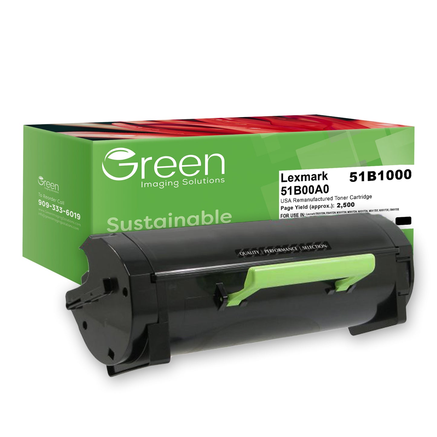Green Imaging Solutions USA Remanufactured Toner Cartridge for Lexmark MS317/MS417/MX317/MX417
