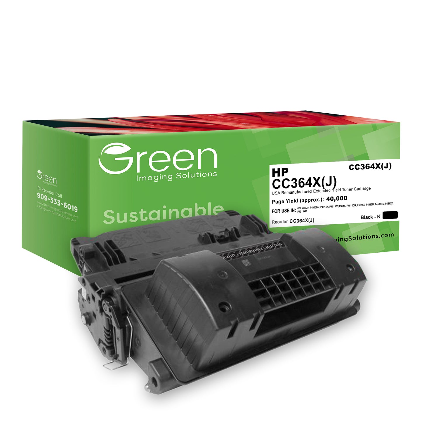 GIS USA Remanufactured Extended Yield Toner Cartridge for HP CC364X