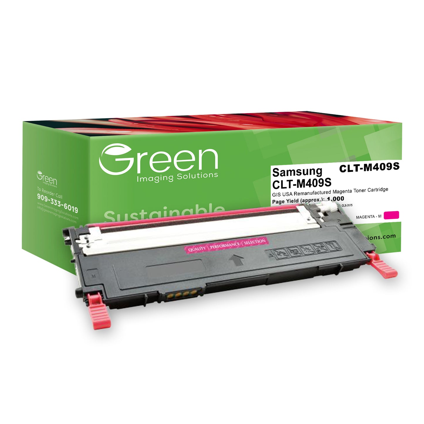 Green Imaging Solutions USA Remanufactured Magenta Toner Cartridge for Samsung CLT-M409S