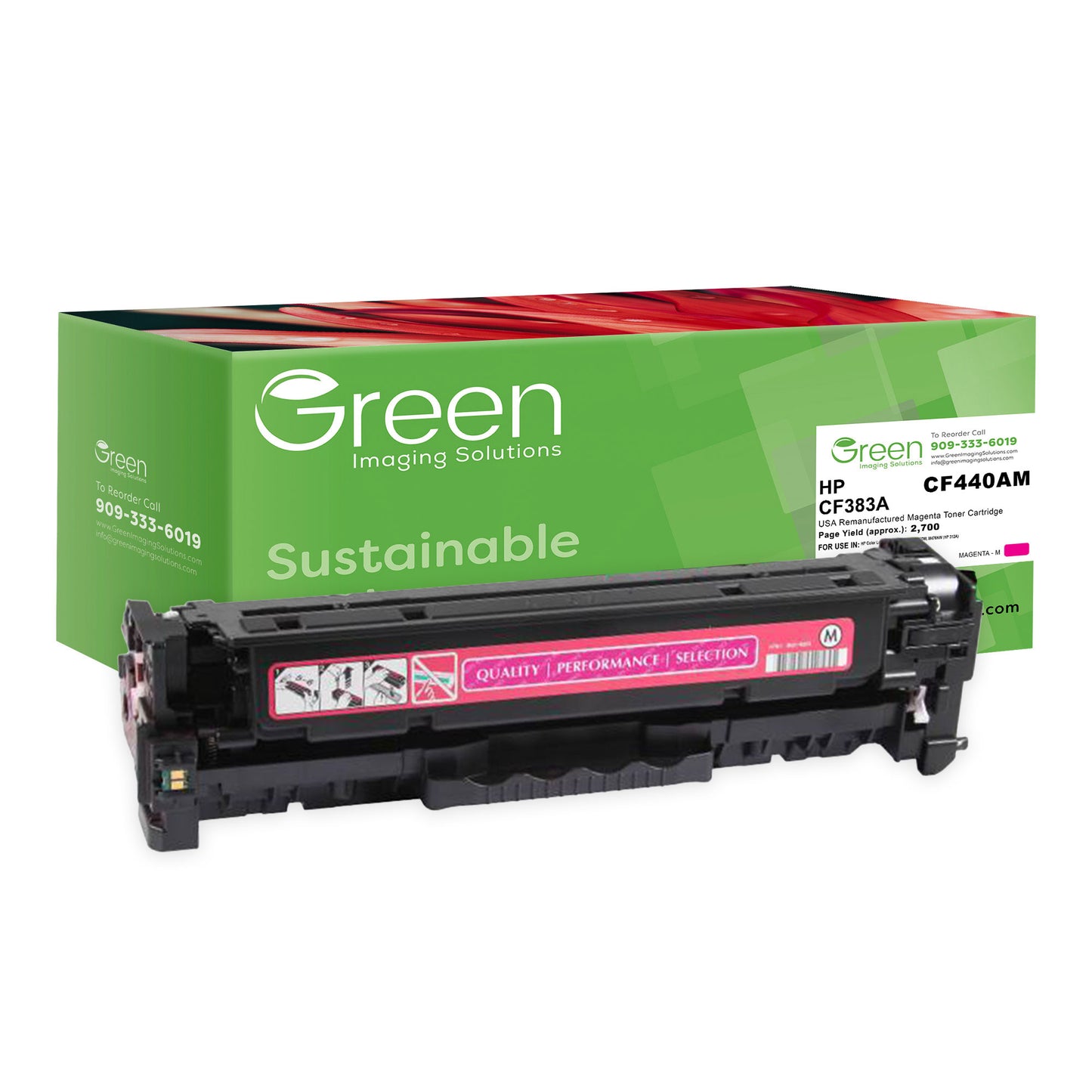 GIS USA Remanufactured Magenta Toner Cartridge for HP CF383A (HP 312A)