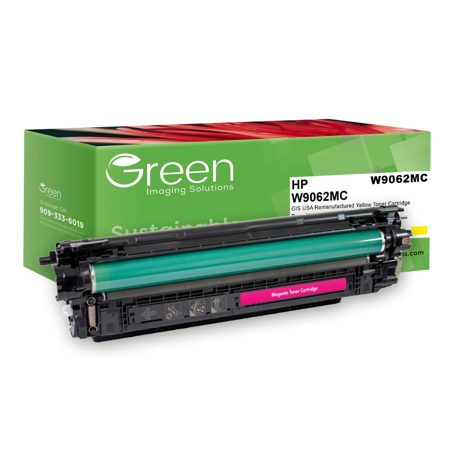 Green Imaging Solutions USA Remanufactured Yellow Cartridge for HP W9062MC