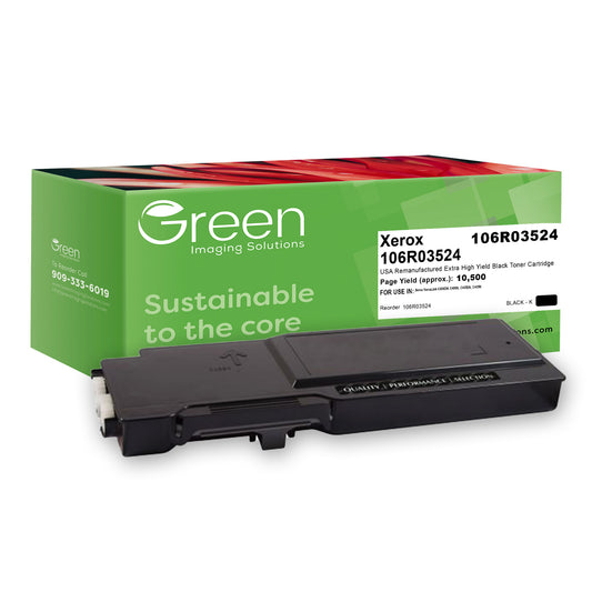 Green Imaging Solutions USA Remanufactured Extra High Yield Black Toner Cartridge for Xerox 106R03524