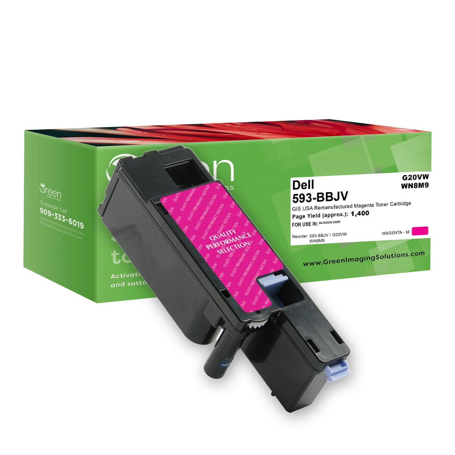 Green Imaging Solutions USA Remanufactured Magenta Toner Cartridge for Dell E525