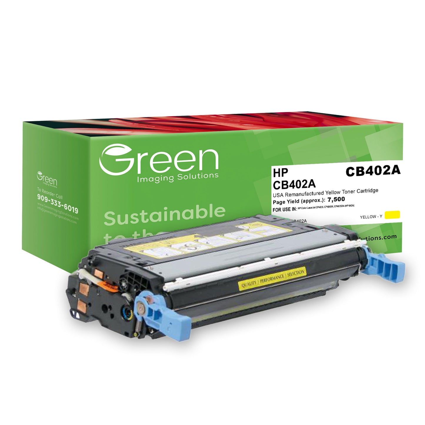 GIS USA Remanufactured Yellow Toner Cartridge for HP CP4005 (HP 642A)
