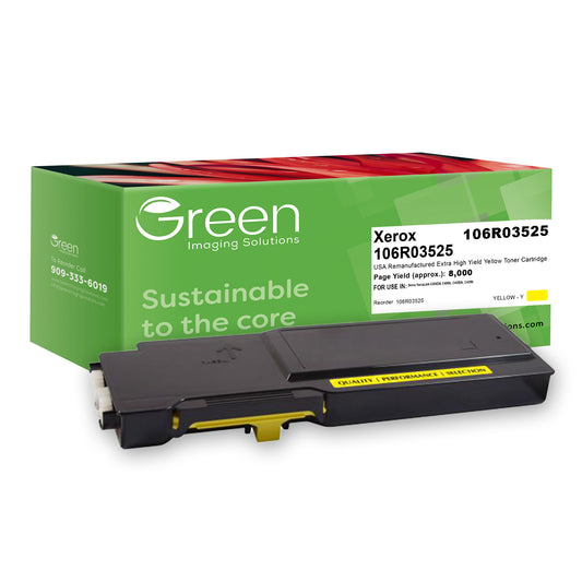 Green Imaging Solutions USA Remanufactured Extra High Yield Yellow Toner Cartridge for Xerox 106R03525
