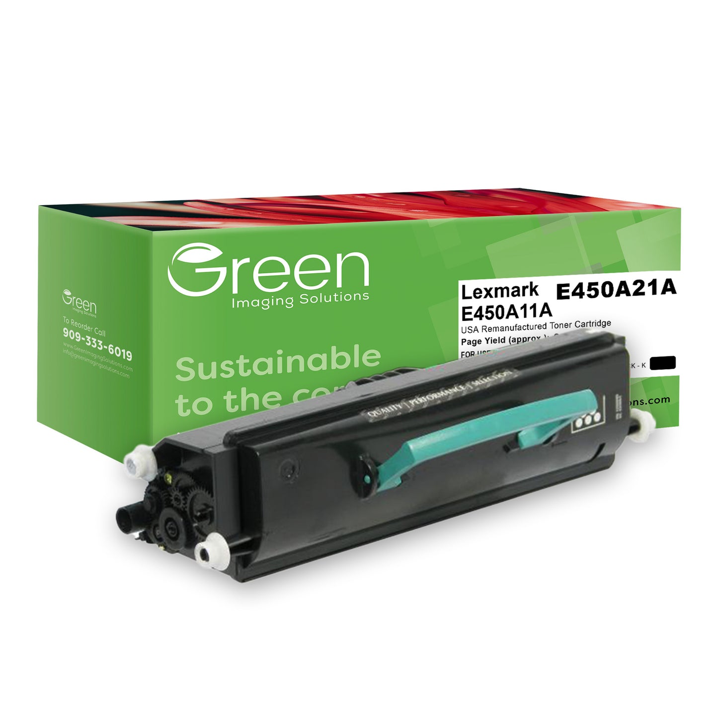 Green Imaging Solutions USA Remanufactured Toner Cartridge for Lexmark E450