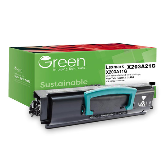 Green Imaging Solutions USA Remanufactured Toner Cartridge for Lexmark X203/X204
