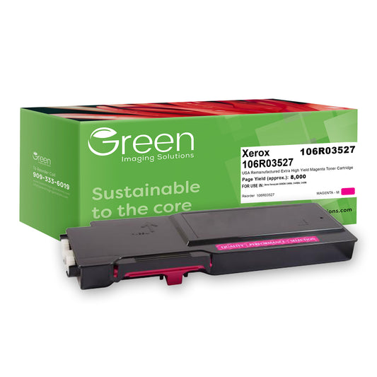 Green Imaging Solutions USA Remanufactured Extra High Yield Magenta Toner Cartridge for Xerox 106R03527