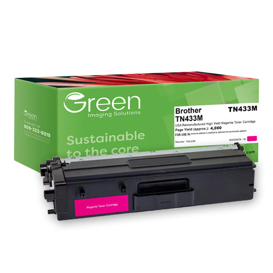 Green Imaging Solutions USA Remanufactured High Yield Magenta Toner Cartridge for Brother TN433M