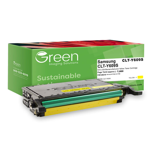 Green Imaging Solutions USA Remanufactured Yellow Toner Cartridge for Samsung CLT-Y609S
