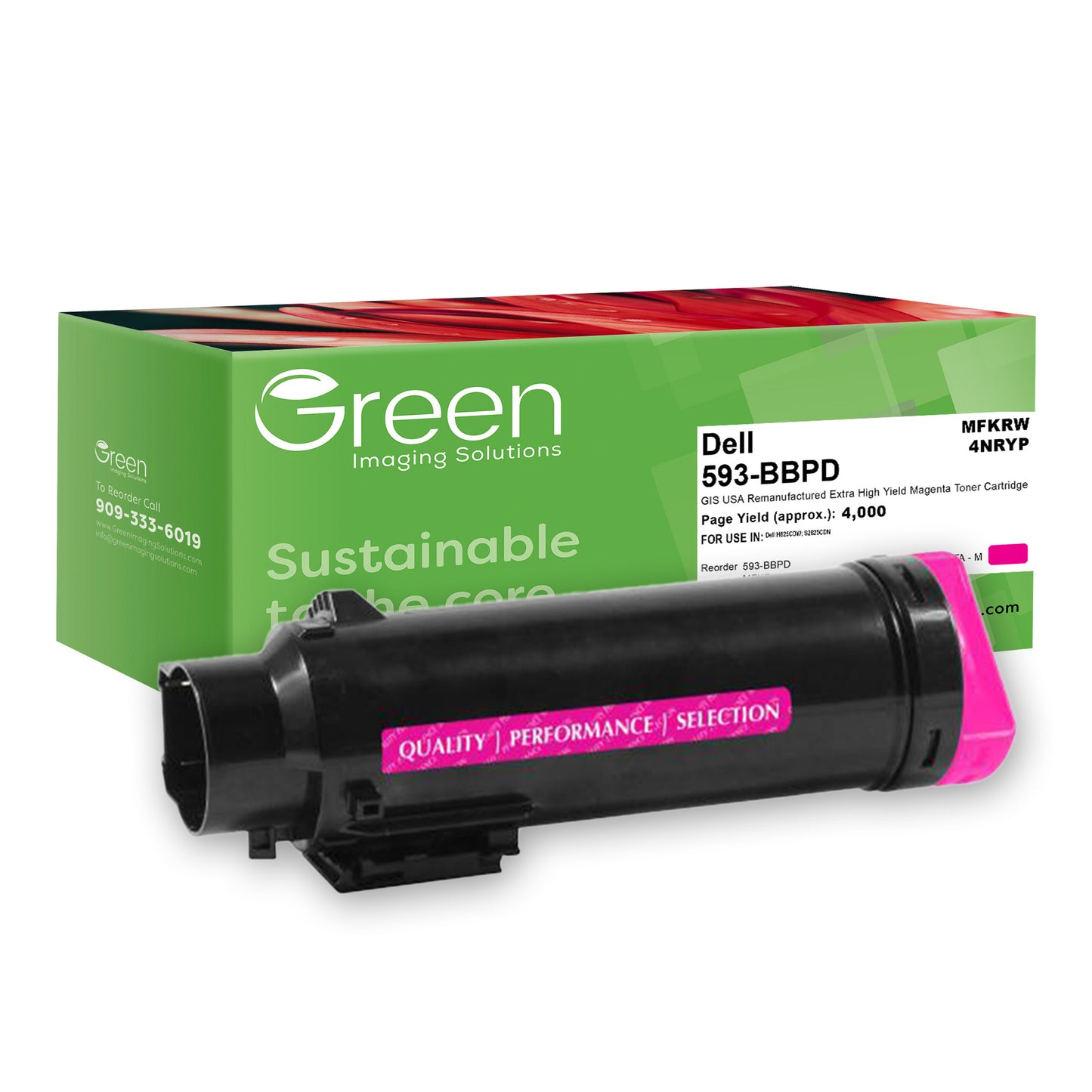 Green Imaging Solutions USA Remanufactured Extra High Yield Magenta Toner Cartridge for Dell H825