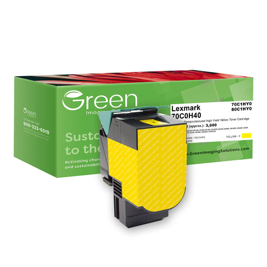 Green Imaging Solutions USA Remanufactured High Yield Yellow Toner Cartridge for Lexmark CS310/CS410/CS510