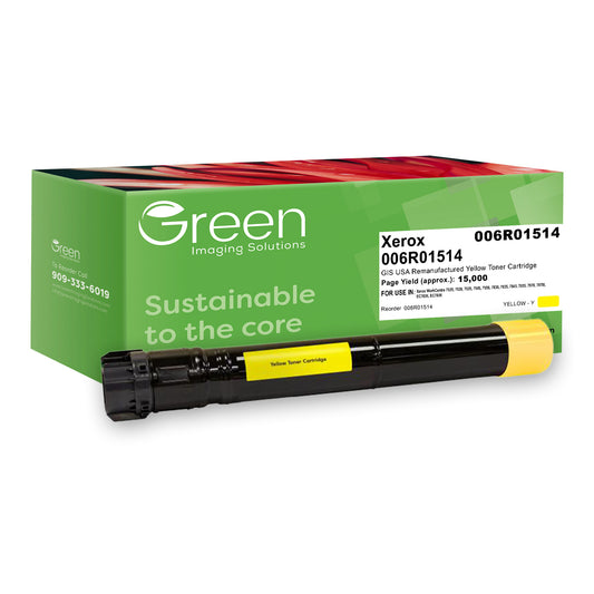 Green Imaging Solutions USA Remanufactured Yellow Toner Cartridge for Xerox 006R01514