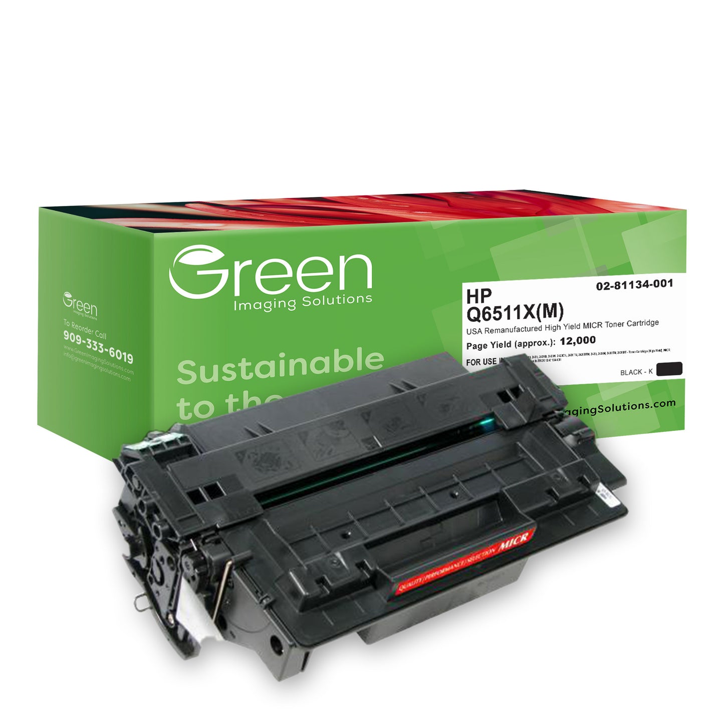 GIS USA Remanufactured High Yield MICR Toner Cartridge for HP Q6511X, TROY 02-81134-001
