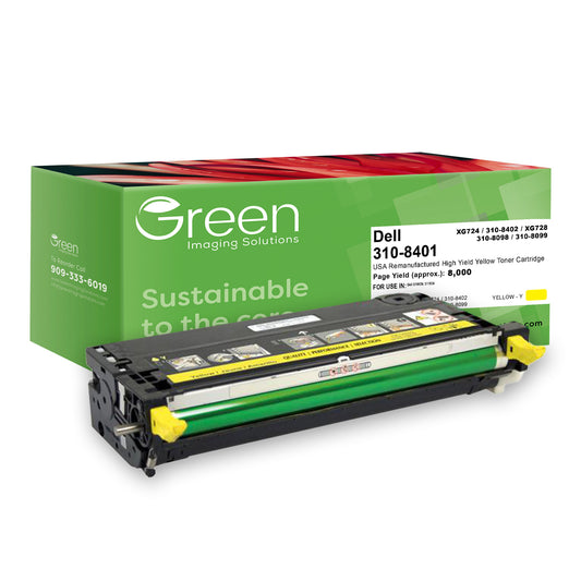 Green Imaging Solutions USA Remanufactured High Yield Yellow Toner Cartridge for Dell 3110/3115
