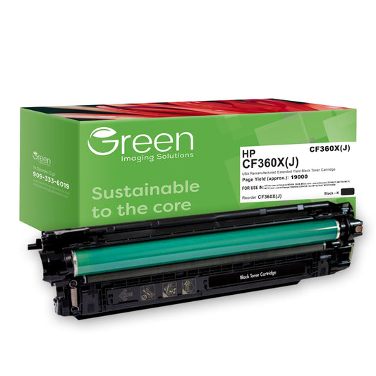 GIS USA Remanufactured Extended Yield Black Toner Cartridge for HP CF360X