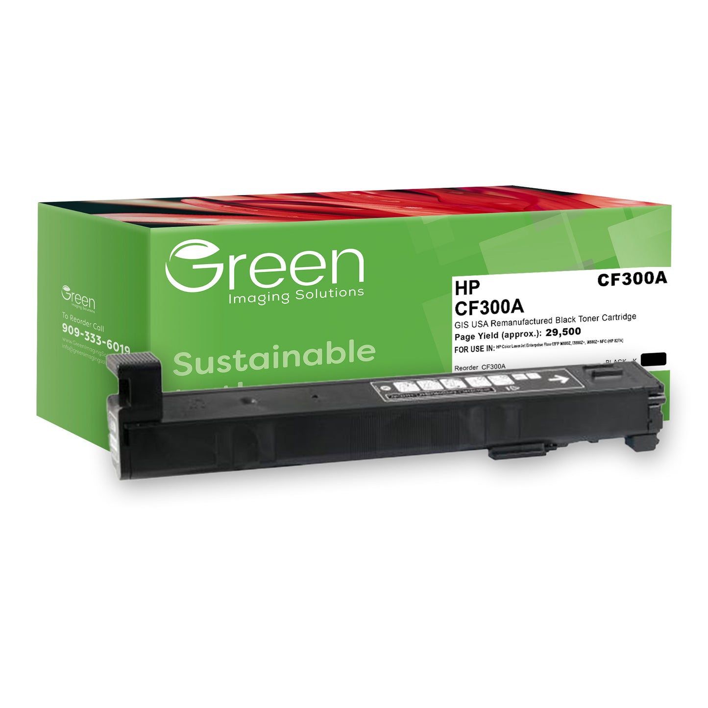 Green Imaging Solutions USA Remanufactured Black Toner Cartridge for HP 827A (CF300A)
