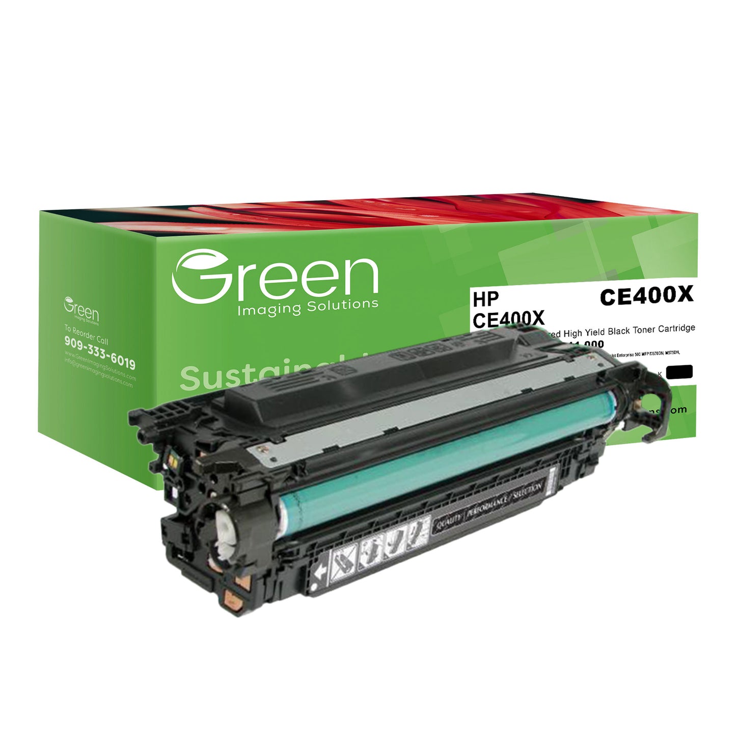 GIS USA Remanufactured High Yield Black Toner Cartridge for HP CE400X (HP 507X)