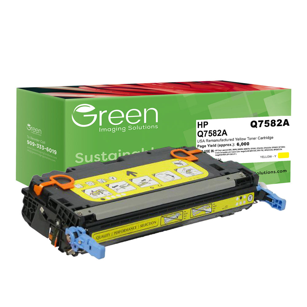 GIS USA Remanufactured Yellow Toner Cartridge for HP Q7582A (HP 503A)