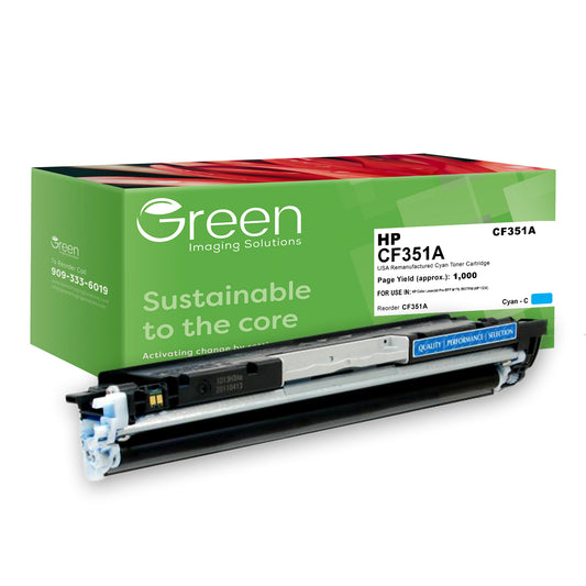 GIS USA Remanufactured Cyan Toner Cartridge for HP CF351A (HP 130A)