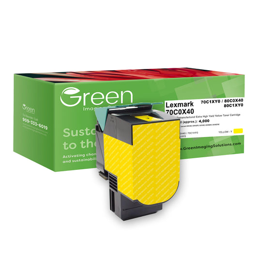 Green Imaging Solutions USA Remanufactured Extra High Yield Yellow Toner Cartridge for Lexmark CS510