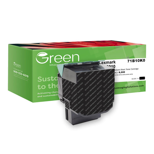 Green Imaging Solutions USA Remanufactured Black Toner Cartridge for Lexmark CS317/CS417/CS517