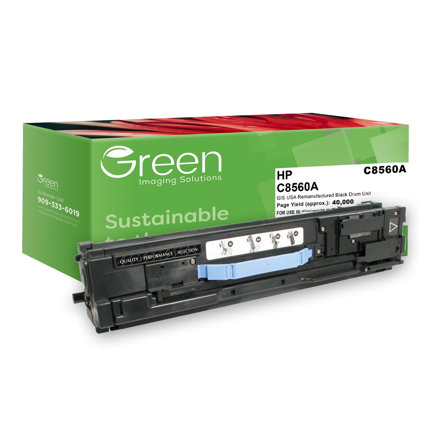 Green Imaging Solutions USA Remanufactured Black Drum Unit for HP 822A (C8560A)