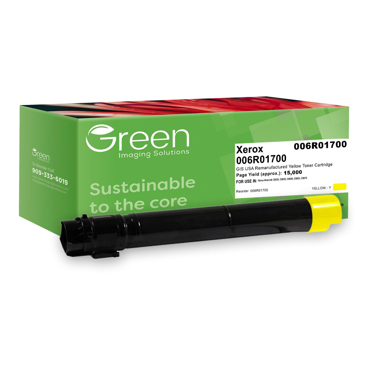 Green Imaging Solutions USA Remanufactured Yellow Toner Cartridge for Xerox  006R01700