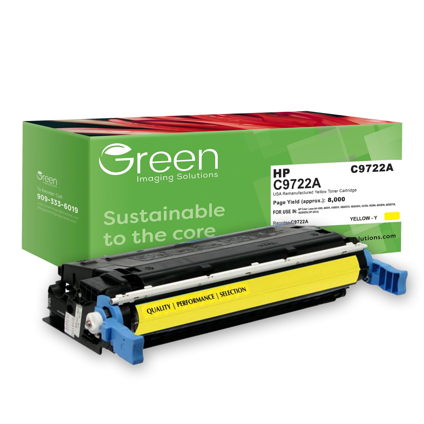 GIS USA Remanufactured Yellow Toner Cartridge for HP C9722A (HP 641A)