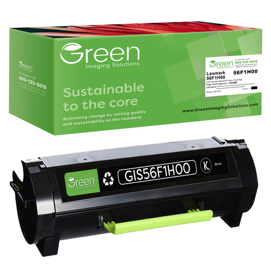 Green Imaging Solutions USA Remanufactured Toner Cartridge Replacement for Lexmark 56F1H00 - OEM Chip, Black, Extra High Yield 15,000 Pages – For Lexmark MS/MX 321, 421, 521, 522, 621, 622