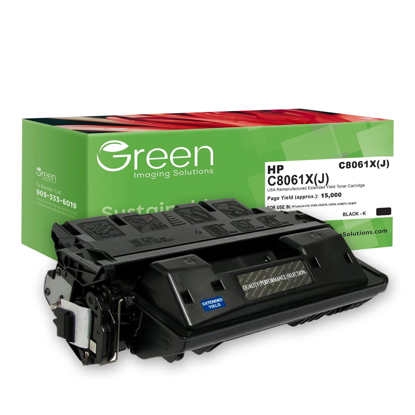 GIS USA Remanufactured Extended Yield Toner Cartridge for HP C8061X