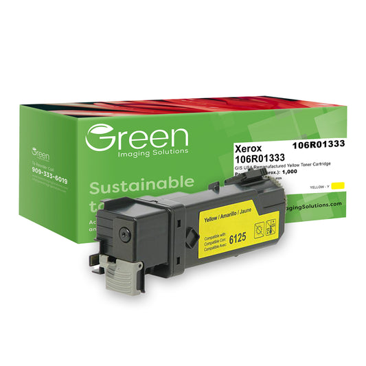 Green Imaging Solutions USA Remanufactured Non-OEM New Yellow Toner Cartridge for Xerox 106R01333