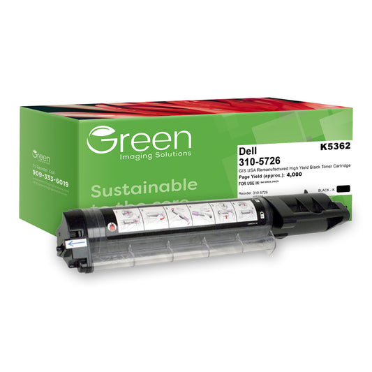 Green Imaging Solutions USA Remanufactured Non-OEM New High Yield Black Toner Cartridge for Dell 3000/3100