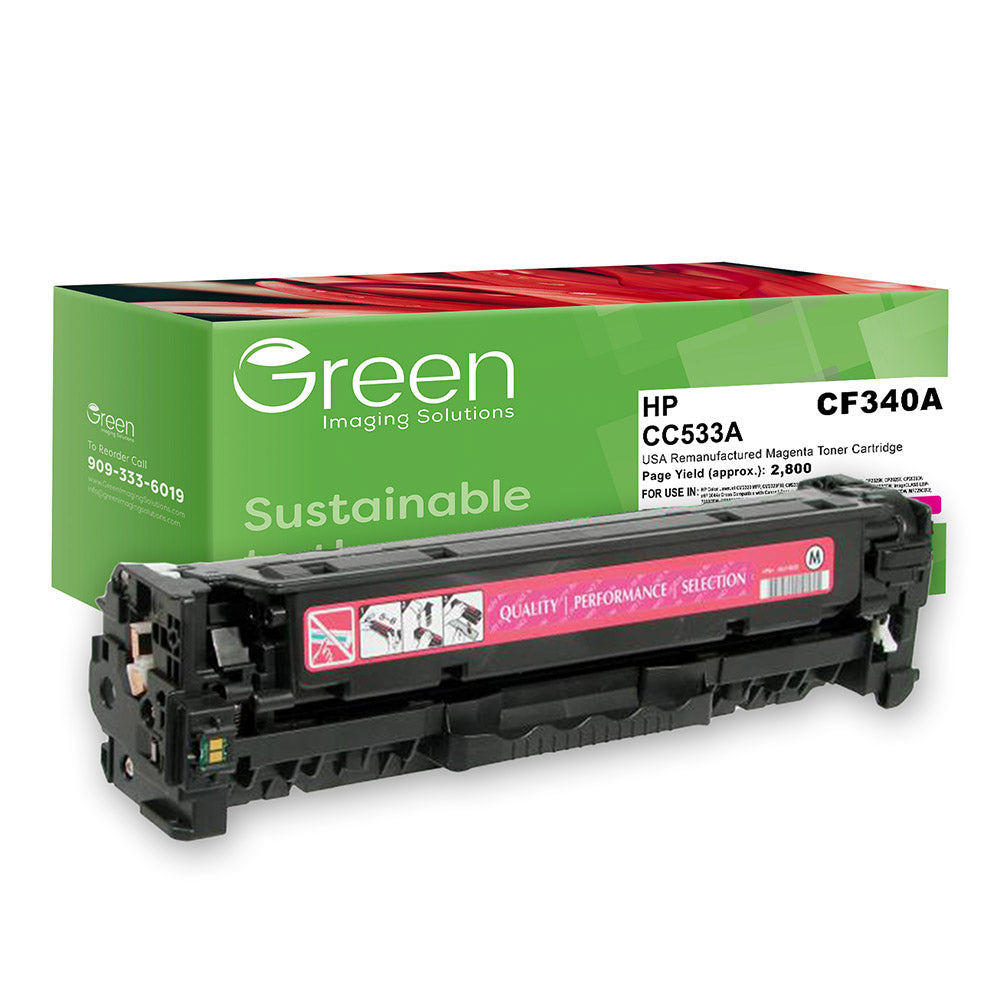 GIS USA Remanufactured Magenta Toner Cartridge for HP CC533A (HP 304A)