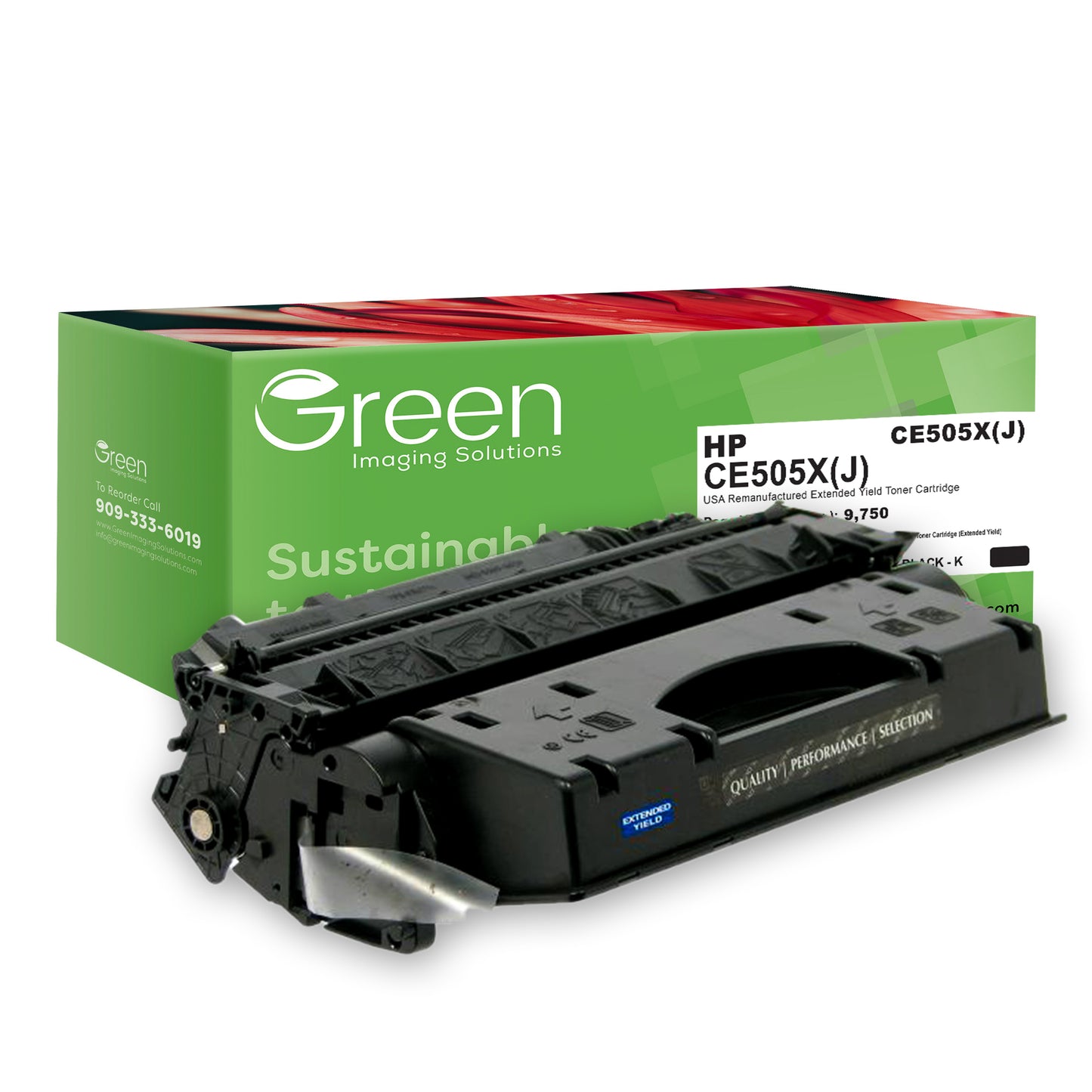 GIS USA Remanufactured Extended Yield Toner Cartridge for HP CE505X