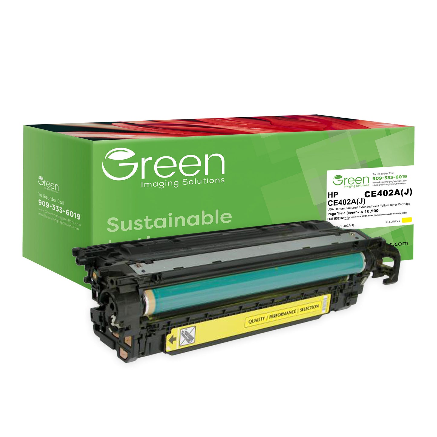 GIS USA Remanufactured Extended Yield Yellow Toner Cartridge for HP CE402A (HP 507A)