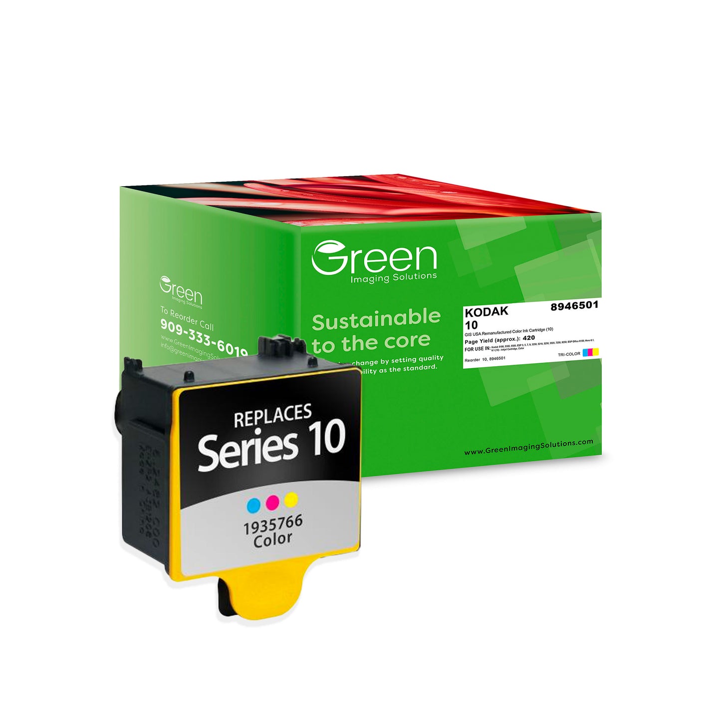 Green Imaging Solutions USA Remanufactured Color Ink Cartridge for Kodak 8946501 (10)