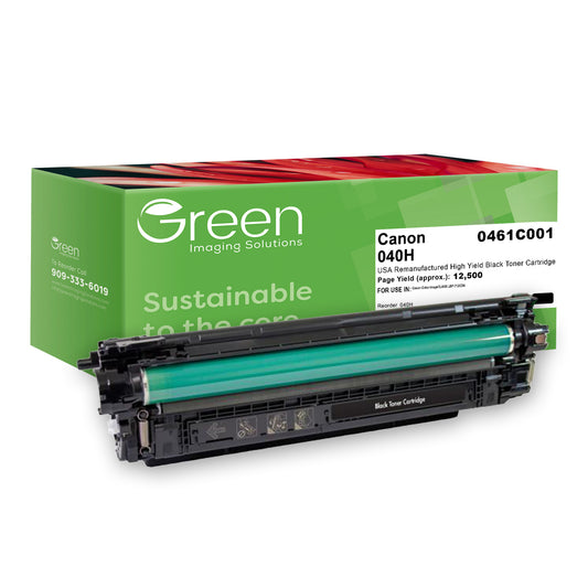 Green Imaging Solutions USA Remanufactured High Yield Black Toner Cartridge for Canon 0461C001 (040 H)
