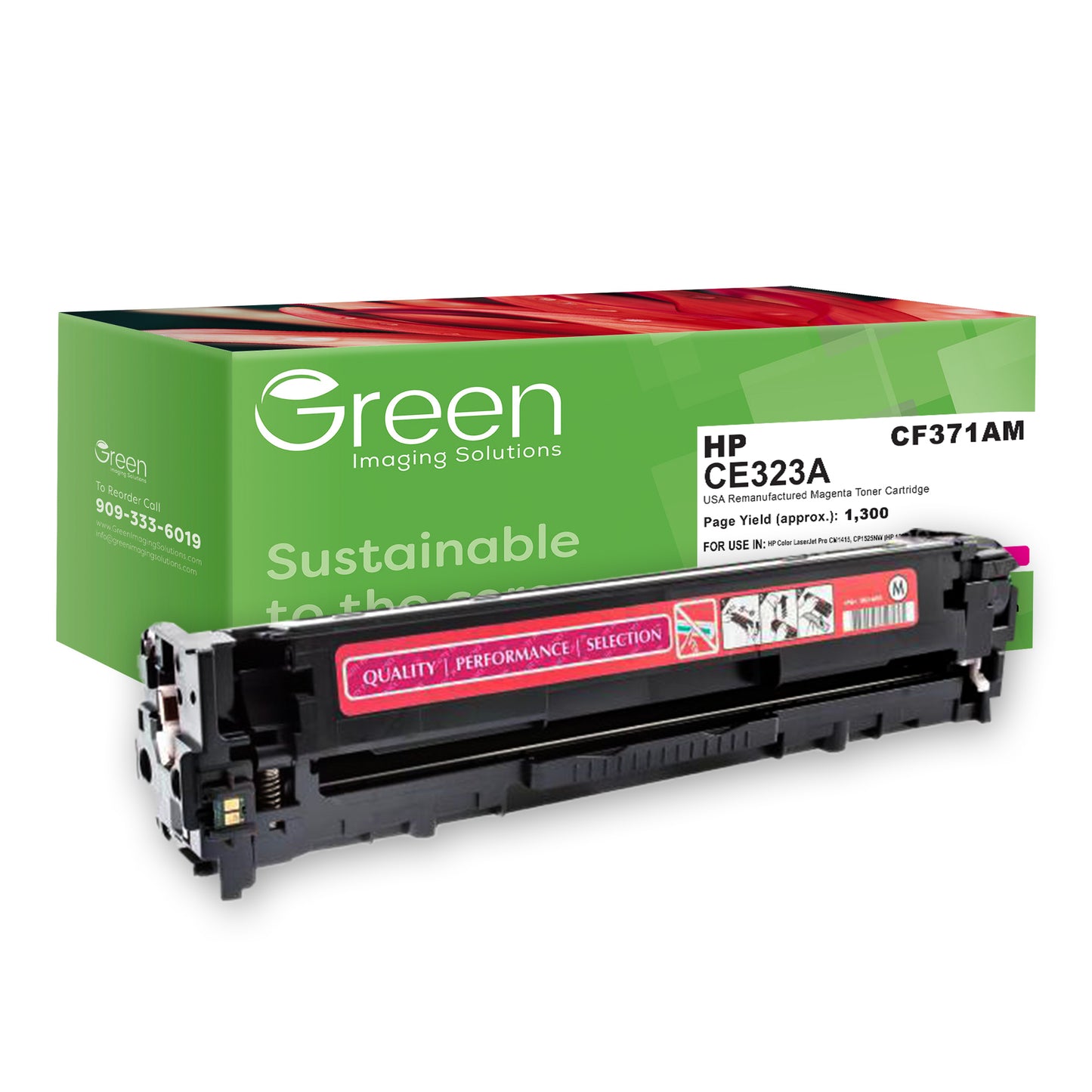 GIS USA Remanufactured Magenta Toner Cartridge for HP CE323A (HP 128A)