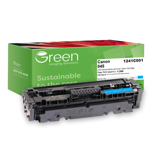 Green Imaging Solutions USA Remanufactured Cyan Toner Cartridge for Canon 1241C001 (045)