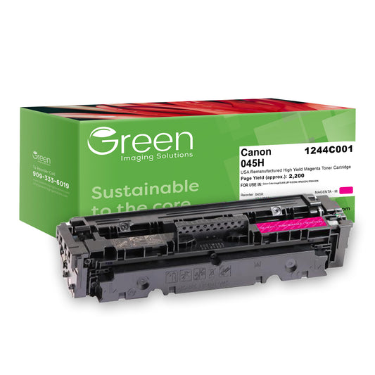 Green Imaging Solutions USA Remanufactured High Yield Magenta Toner Cartridge for Canon 1244C001 (045 H)