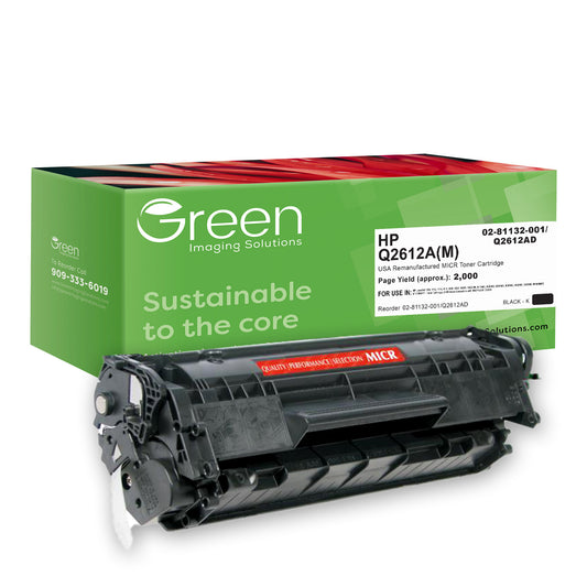 GIS USA Remanufactured MICR Toner Cartridge for HP Q2612A, TROY 02-81132-001