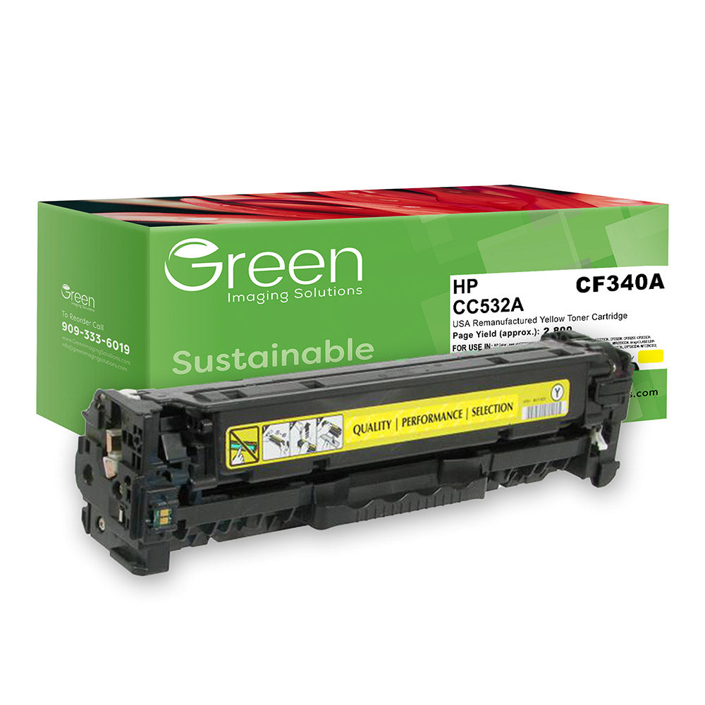 GIS USA Remanufactured Yellow Toner Cartridge for HP CC532A (HP 304A)