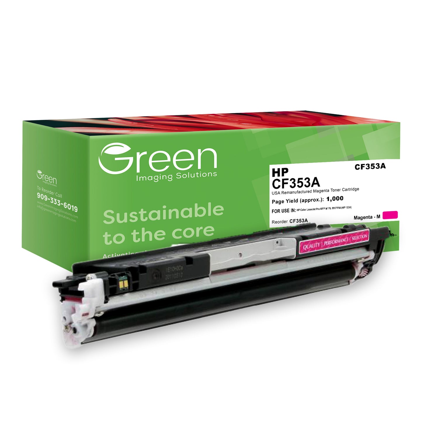 GIS USA Remanufactured Magenta Toner Cartridge for HP CF353A (HP 130A)