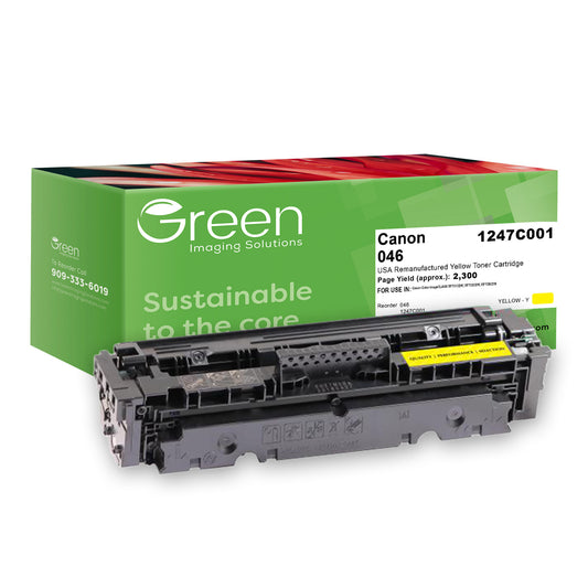 Green Imaging Solutions USA Remanufactured Yellow Toner Cartridge for Canon 1247C001 (046)