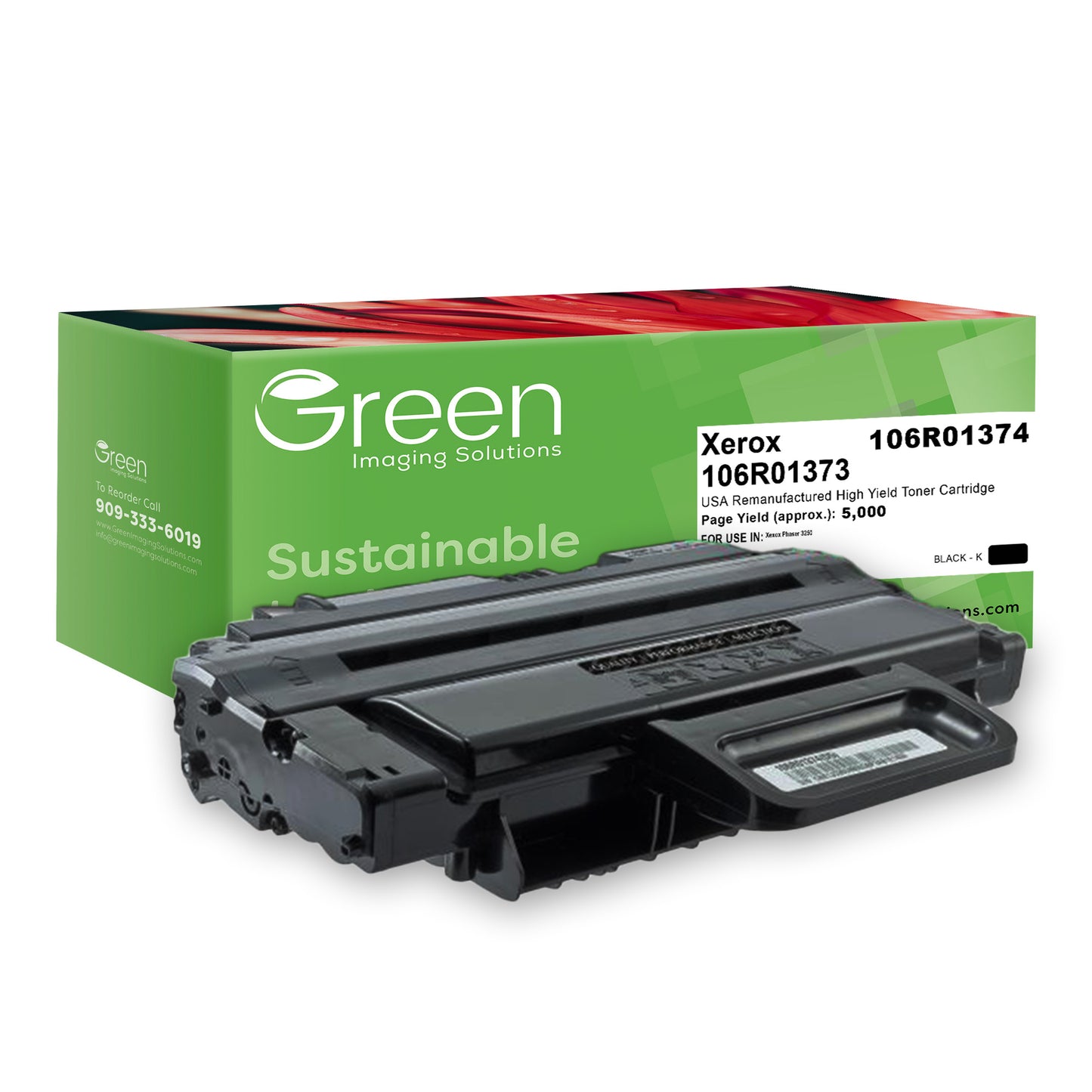 Green Imaging Solutions USA Remanufactured High Yield Toner Cartridge for Xerox 106R01373/106R01374
