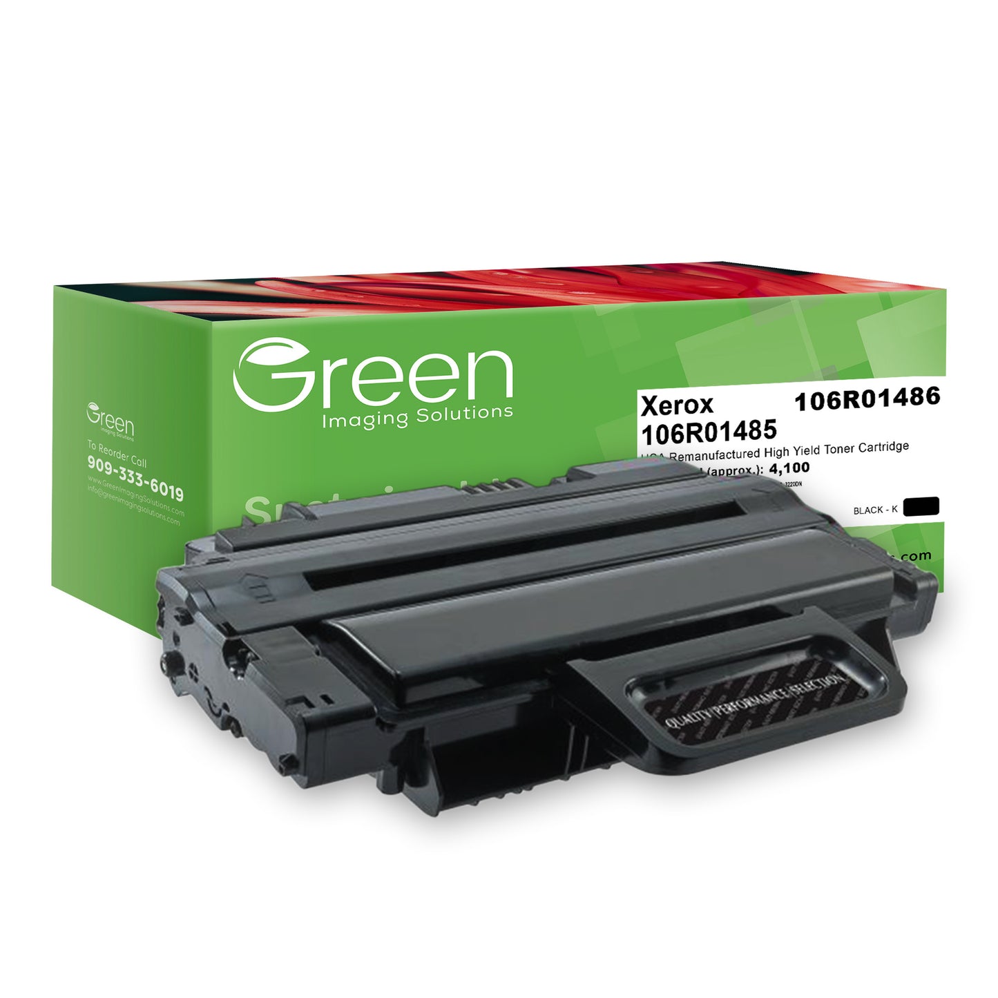 Green Imaging Solutions USA Remanufactured High Yield Toner Cartridge for Xerox 106R01485/106R01486
