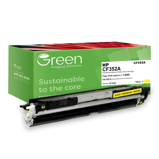 GIS USA Remanufactured Yellow Toner Cartridge for HP CF352A (HP 130A)